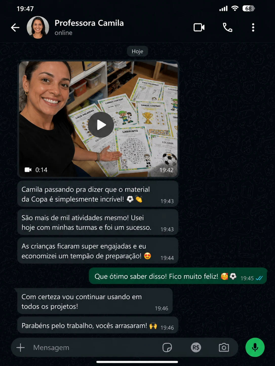 Depoimento Professora Camila